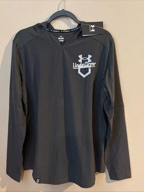 Under Armour Hooded Cage Jacket Baseball Grey Size Medium  Men’s NEW